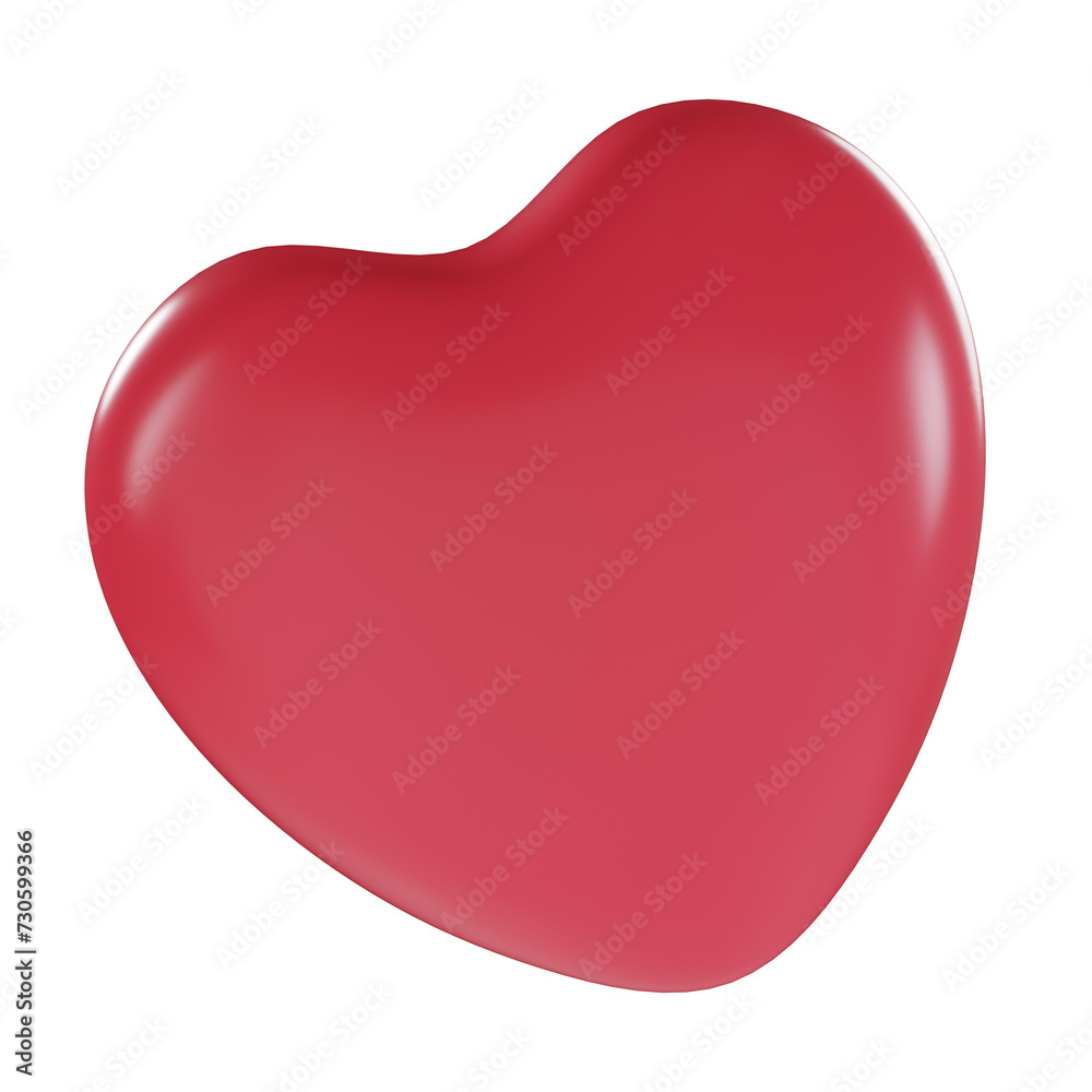 3D illustration Cartoon red heart