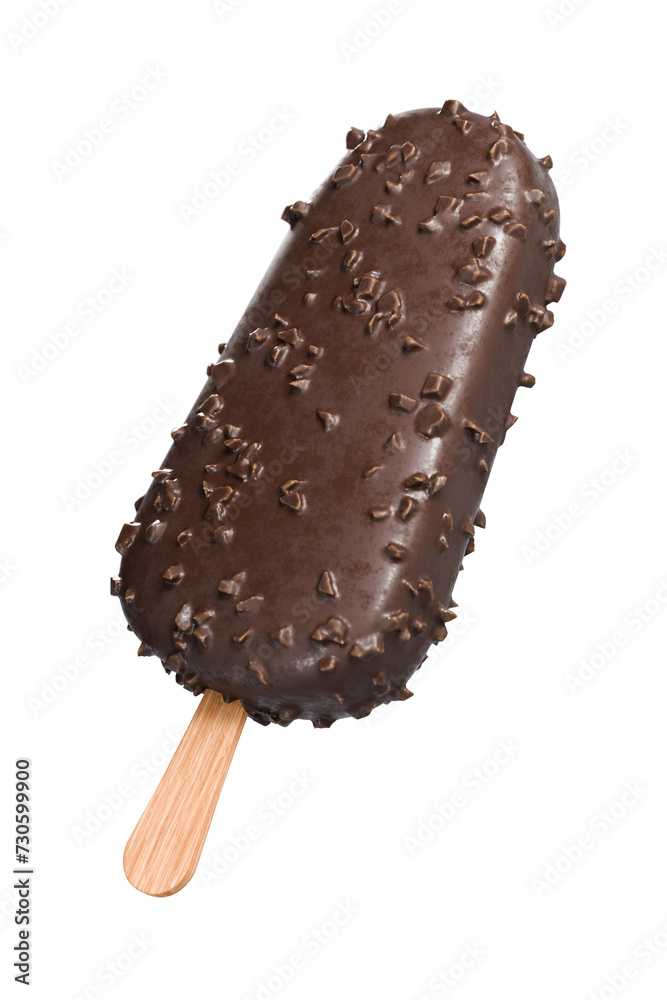 3D illustration realistic chocolate ice cream 3D illustration realistic chocolate ice cream