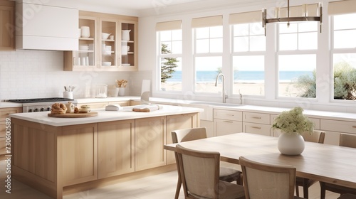 Coastal Grandmother Chic: Soothing Neutrals & Timeless Comfort in the Kitchen