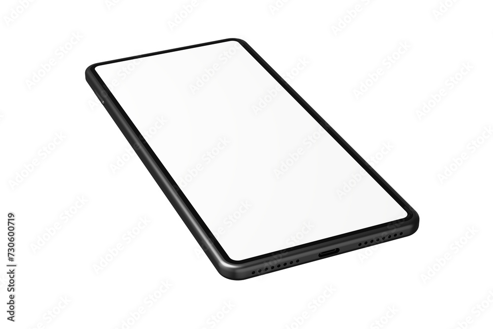 3D illustration Blank screen Mobile Phone 3D illustration Blank screen Mobile Phone