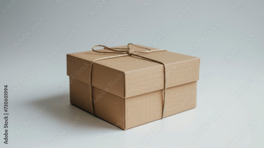 A cardboard box placed on a white background. A cardboard box placed on a white background.