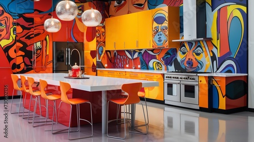 Vibrant Pop Art Kitchen: Bold Graphics & Colorful Expression © VisualMarketplace
