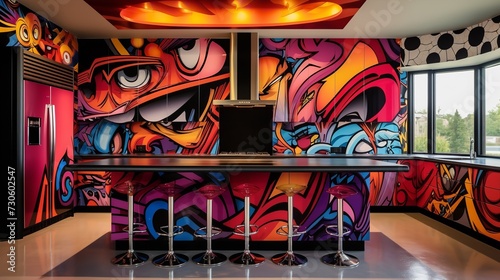 Vibrant Pop Art Kitchen  Bold Graphics   Colorful Expression