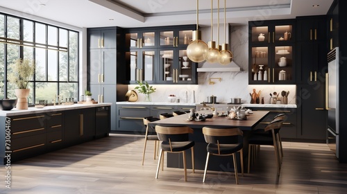 Wallpaper Mural Oceanfront Opulence: Contemporary Coastal Kitchen with Breathtaking Views Torontodigital.ca