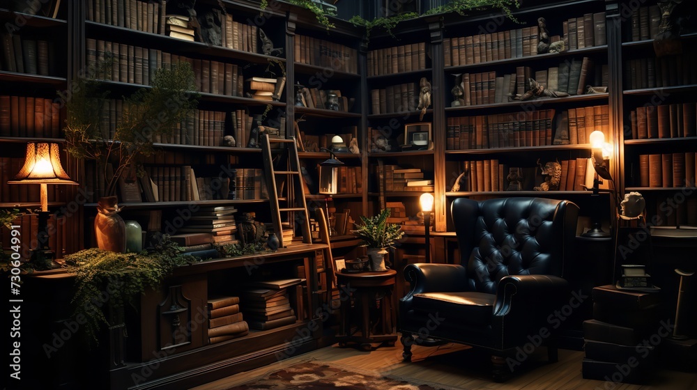Dark Academia Kitchen: Bookish Elegance with Rich Moody Tones Dark Academia Kitchen: Bookish Elegance with Rich Moody Tones