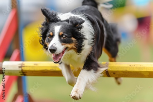Dog agility show background 