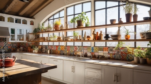 Eclectic Loft Kitchen: Exposed Architectural Beauty and Creative Mix