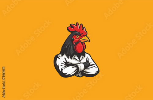 Boss rooster vector design illustration