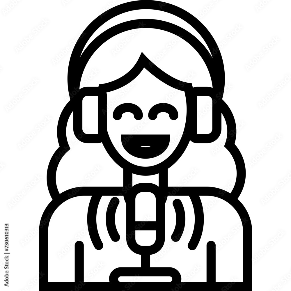 Voice Line Icon Design Vector Women's Day Voice Line Icon Design Vector Women's Day