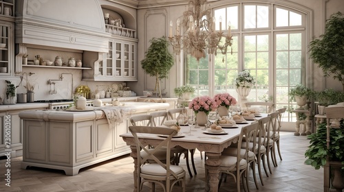 Rustic Elegance: French Country Kitchen with Timeless Antique Accents © VisualMarketplace