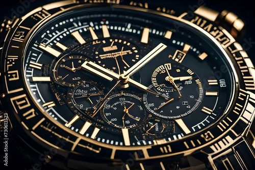 close up of luxury man wristwatch