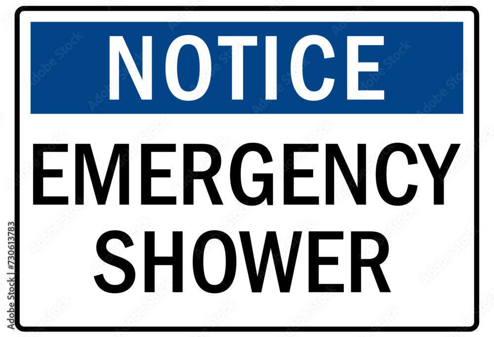 Emergency safety shower sign