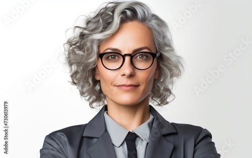 Businesswoman in Glasses and Suit
