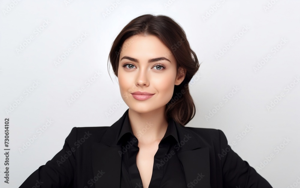Woman in Black Shirt and Blazer Posing for Picture Woman in Black Shirt and Blazer Posing for Picture