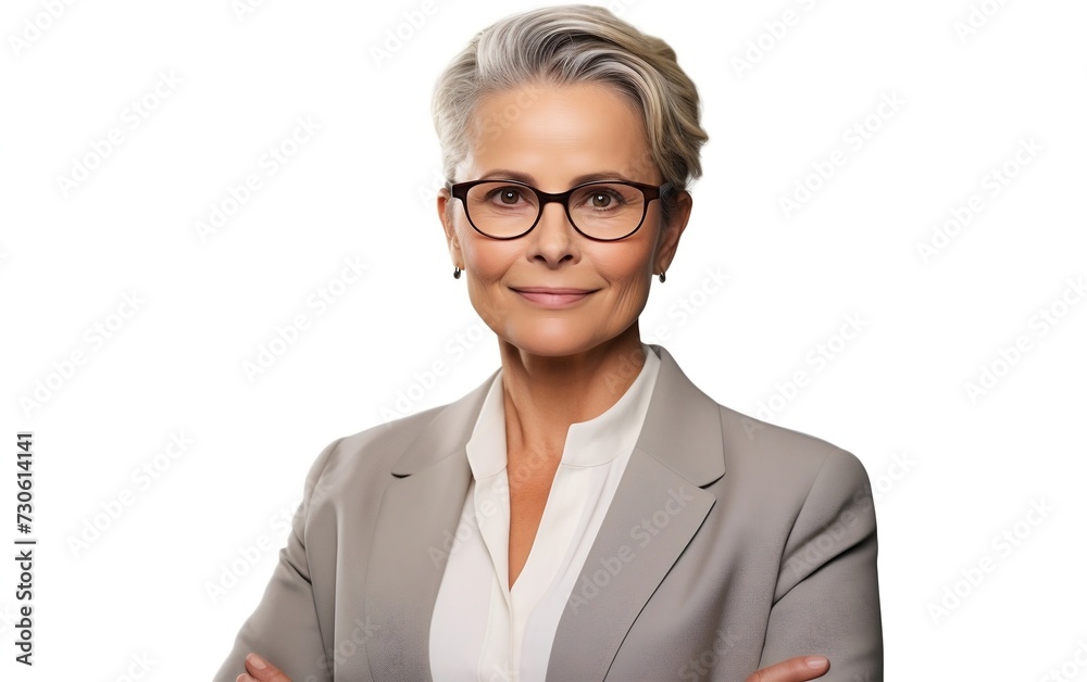 Woman Wearing Glasses and Blazer