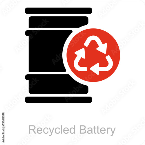 Recycle Battery and ecology icon concept