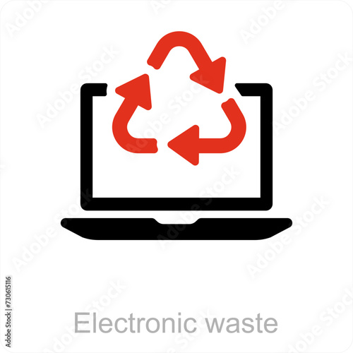 Electronic waste and recycle icon concept