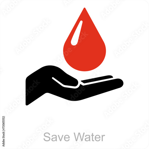 Save Water and prevention icon concept