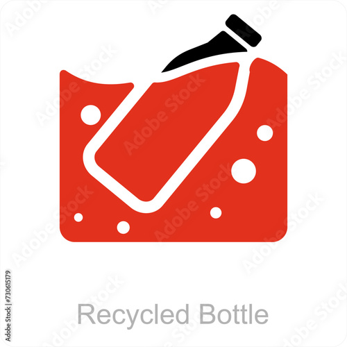 Recycled Bottle and ecology icon concept