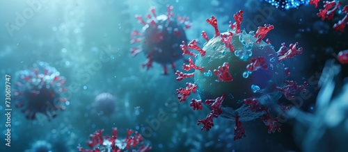 3D illustration of Covid-19 virus with vaccination concept