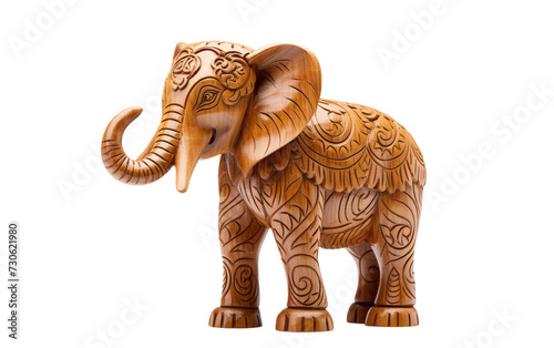 Artisan Crafted Elephant Sculpture on Transparent Background  PNG  Generative  Ai
