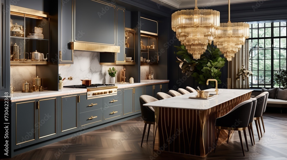 Glamour and Elegance: Kitchen Design with Luxurious Art Deco Elements