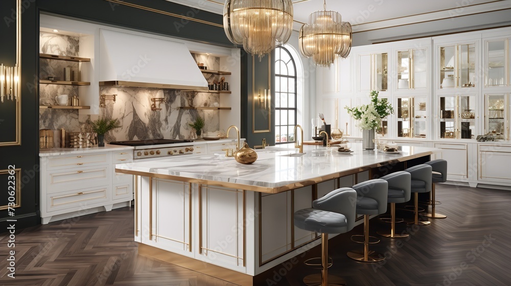 Glamour and Elegance: Kitchen Design with Luxurious Art Deco Elements