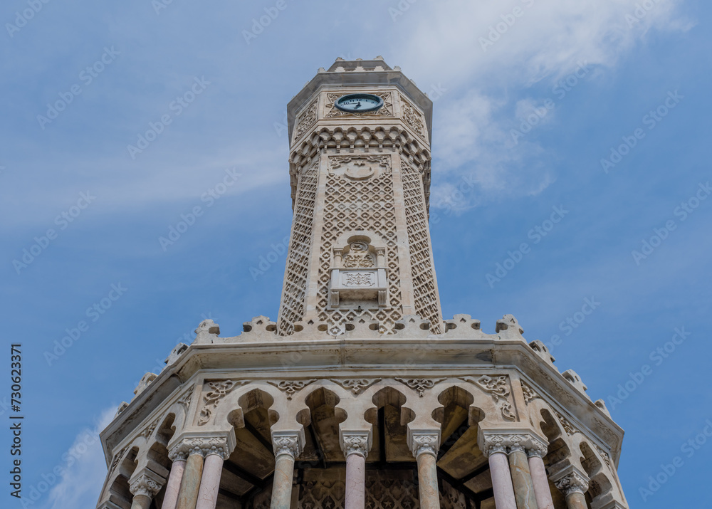 İzmir Clock Tower (İzmir Saat Kulesi), a historic clock tower located at the Konak Square in Izmir, Turkiye.