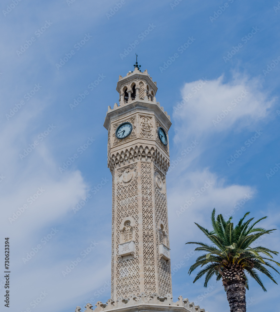 İzmir Clock Tower (İzmir Saat Kulesi), a historic clock tower located at the Konak Square in Izmir, Turkiye.