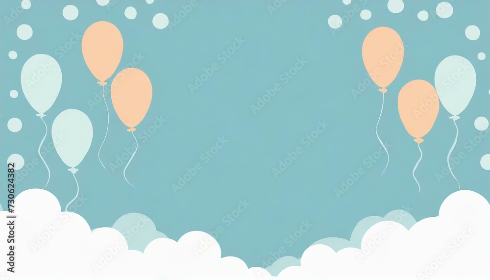 Background with balloons and blank space in the middle
