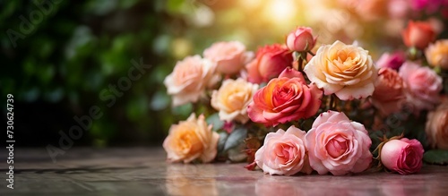 Roses with blurred background and copy space 