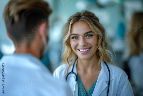 Caring doctor listens to patient