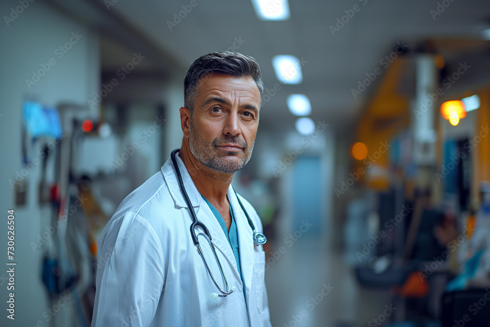 Portrait asian male doctor looking at camera smiling standing in front of doctor's office Portrait asian male doctor looking at camera smiling standing in front of doctor's office