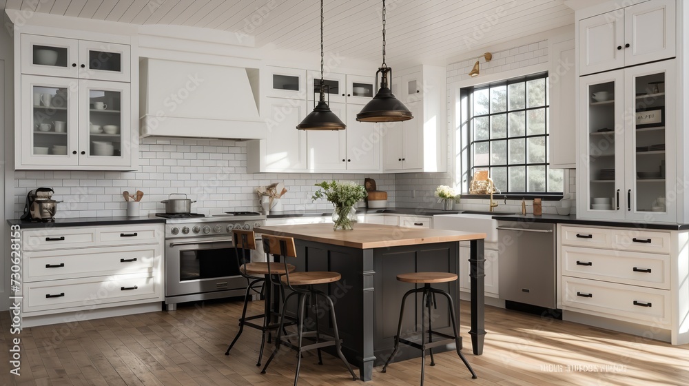 Modern Farmhouse Kitchen: A Blend of Rustic Charm and Industrial Edges