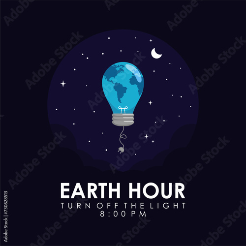 vector earth hour post template