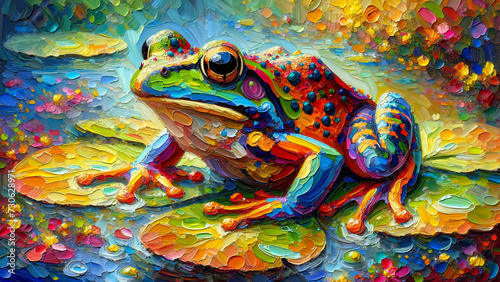Oil Painting of Frog Type A: Generated by AI Using GPT-4