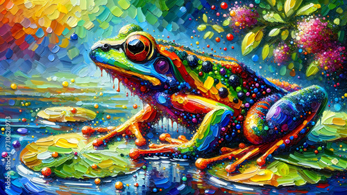 Oil Painting of Frog Type C: Generated by AI Using GPT-4