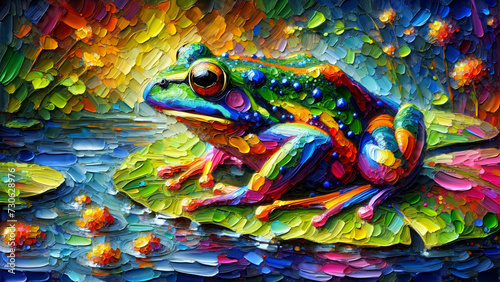 Oil Painting of Frog Type D: Generated by AI Using GPT-4