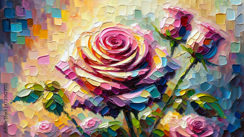 Oil Painting of a Rose - Type A: Generated by AI Using GPT-4