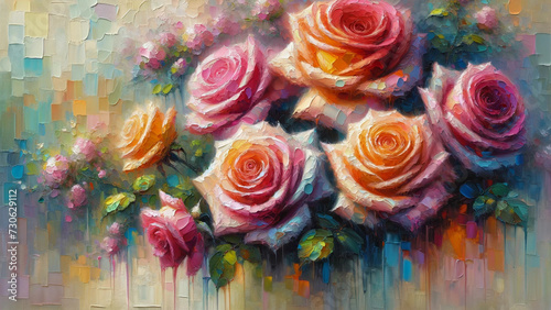 Oil Painting of a Rose - Type B: Generated by AI Using GPT-4