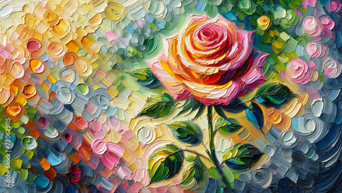 Oil Painting of a Rose - Type C: Generated by AI Using GPT-4