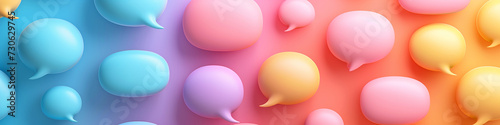 AI art, colorful speech bubble background　吹き出し背景