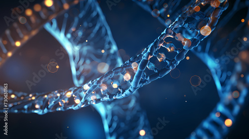 Helix DNA polygonal wireframe molecule helix, medical concept background