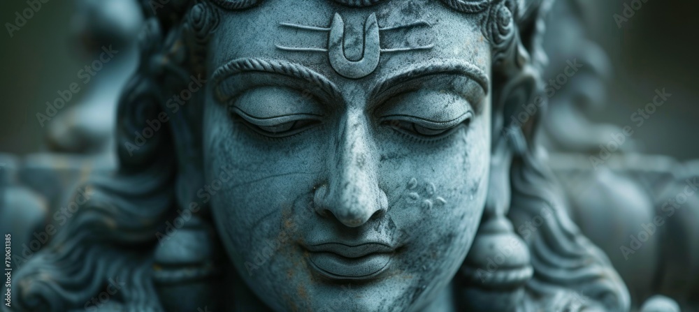 Lord Shiva. Hindu religion concept. Generative AI technology.	
