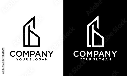 Creative Letter CB real estate logo with building style for construction/real estate logo company photo