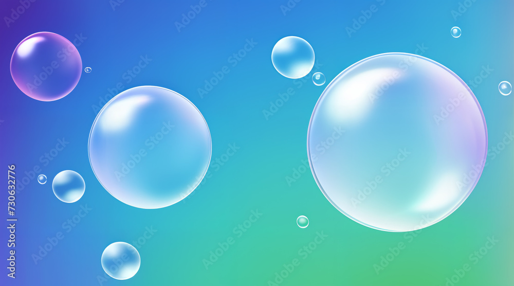 Spheres of Serenity: Abstract Soap Bubble Digital Art