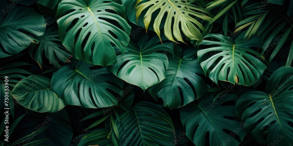 A Background Featuring Lush Green Palm Leaves