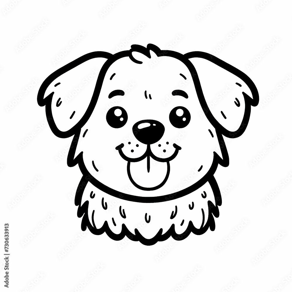 Fototapeta premium Dog coloring page style