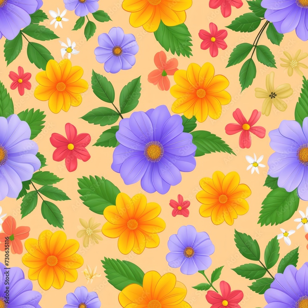spring pattern seamless floral background