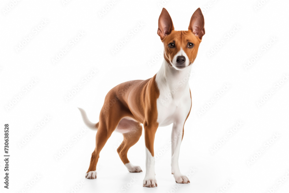 Basenji dog, isolated on white background